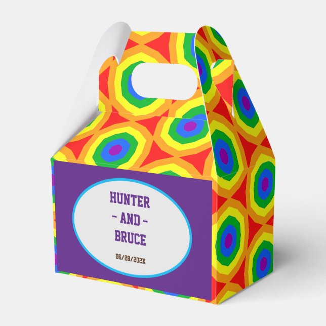 Caja Para Regalos Diseño de Círculo Arcoíris LBGTQA+ (Front Side)