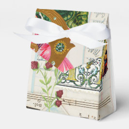 Caja Para Regalos Diseño de época de vintage con flores y mariposa