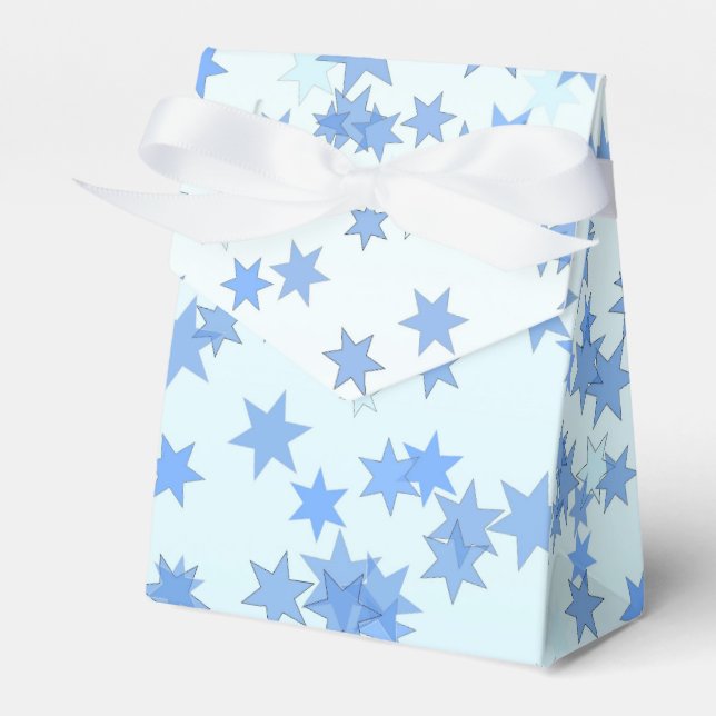 Caja Para Regalos Diseño de estrellas azules (Front Side)