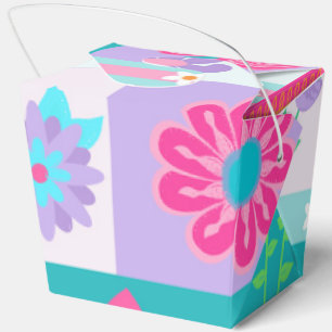Caja Para Regalos Diseño de flores vibrantes en flor