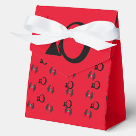 Caja Para Regalos Diseño de Halloween y Gatos Rojos