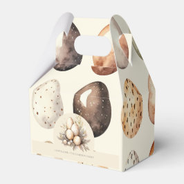 Caja Para Regalos Diseño de Huevos de Pascua en Crema y Marrón Paste