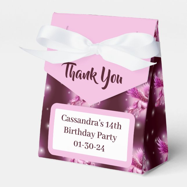 Caja Para Regalos Diseño de la fantasía de Birday Pink Pegasus (Front Side)