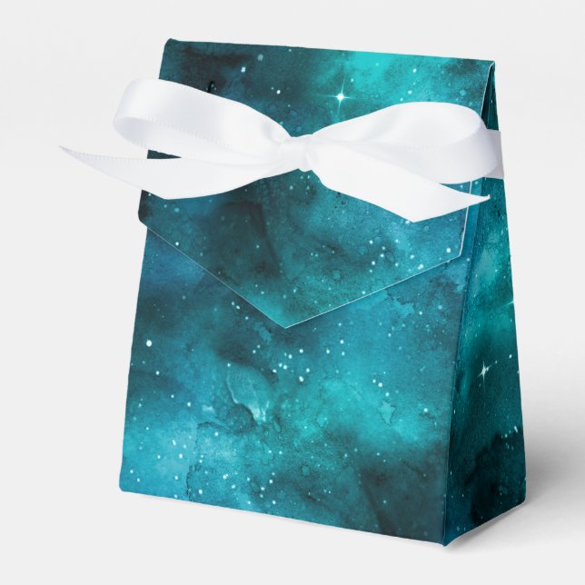 Caja Para Regalos Diseño de la serie de galaxias verde azuladas 7 (Front Side)