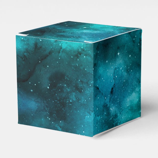 Caja Para Regalos Diseño de la serie de galaxias verde azuladas 7 (Costado Anverso)