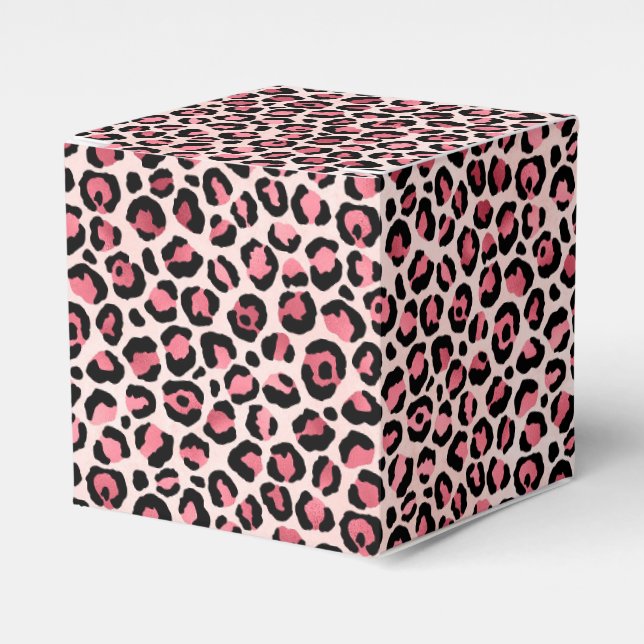Caja Para Regalos Diseño de la serie Leopardo rosa y dorado 3 (Costado Anverso)