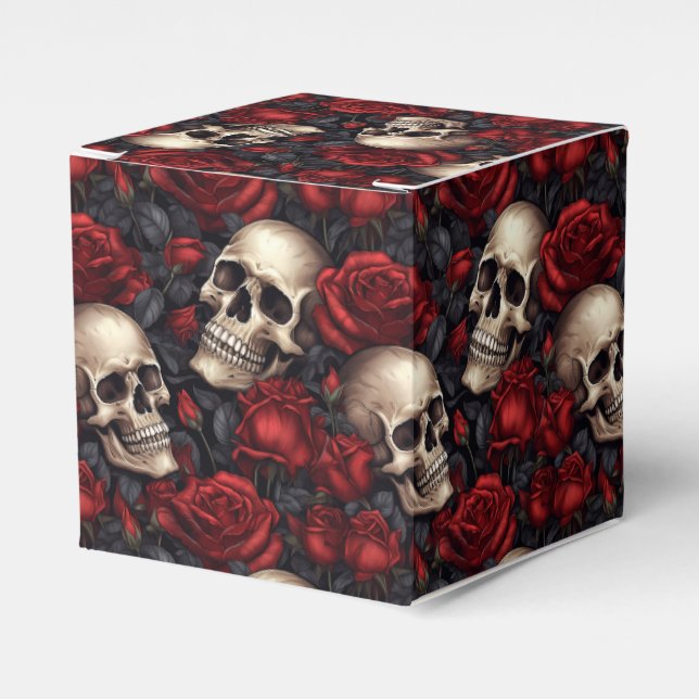 Caja Para Regalos Diseño de la serie Skull y Rosas 10 (Costado Anverso)