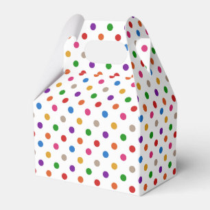 Caja Para Regalos Diseño de lunares de arcoíris colorido blanco