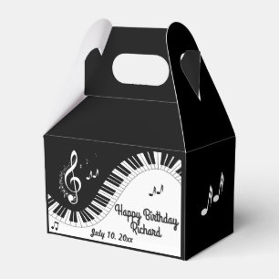 Caja Para Regalos Diseño de música de teclado de piano Dos áreas de