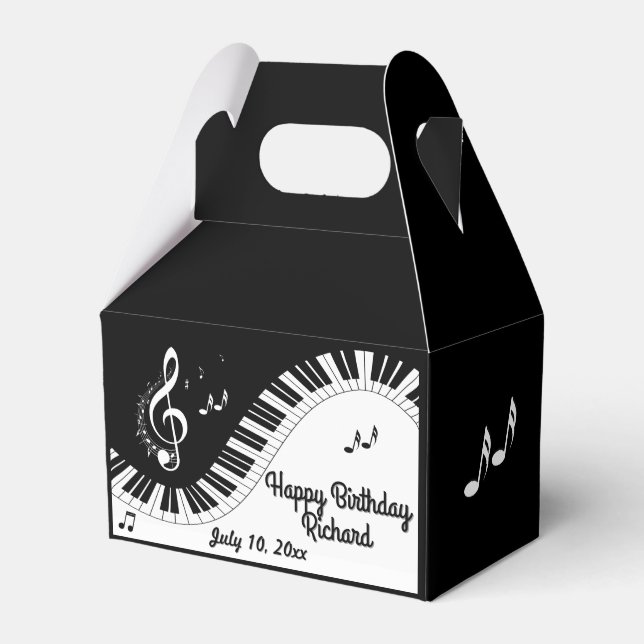 Caja Para Regalos Diseño de música de teclado de piano Dos áreas de  (Front Side)