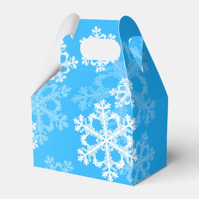 Caja Para Regalos Diseño de Navidades modernos con copos de nieve az (Front Side)