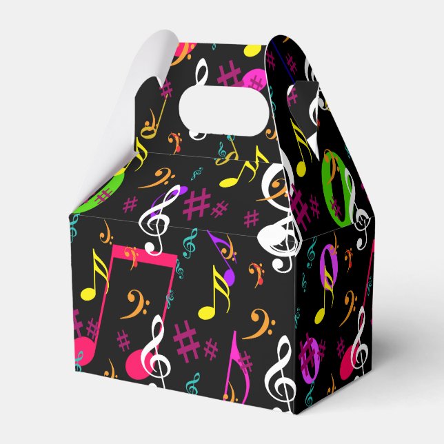 Caja Para Regalos Diseño de patrones de símbolos musicales (Front Side)