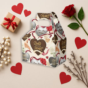 Caja Para Regalos Diseño de tributo al papá romántico rojo conmovedo