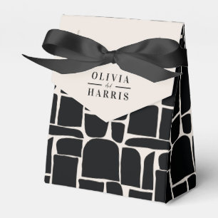 Caja Para Regalos Diseño gráfico mínimo moderno blanco y negro único
