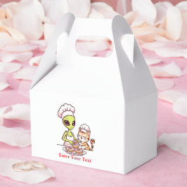 Caja Para Regalos Diseño Kawaii de Gato Chef Alien Donut