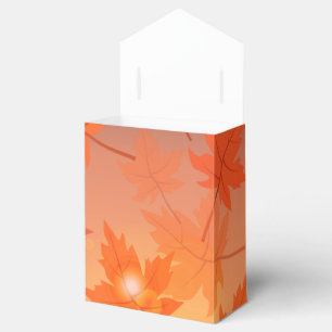 Caja Para Regalos Diseño otoñal con hojas de arce y efecto bokeh