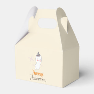 Caja Para Regalos Diseño Retro de Halloween con Garabatos Fantasmale
