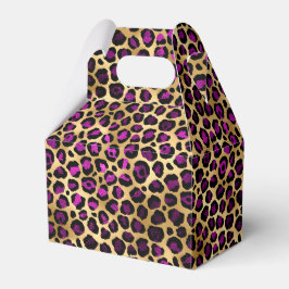 Caja Para Regalos Diseño serie leopardo morado y dorado 4