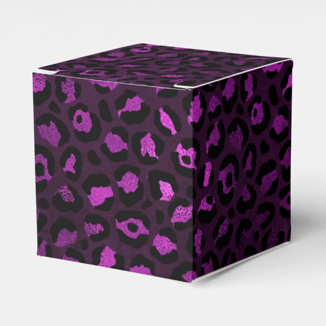 Caja Para Regalos Diseño serie Leopardo morado y dorado 5 (Costado Anverso)