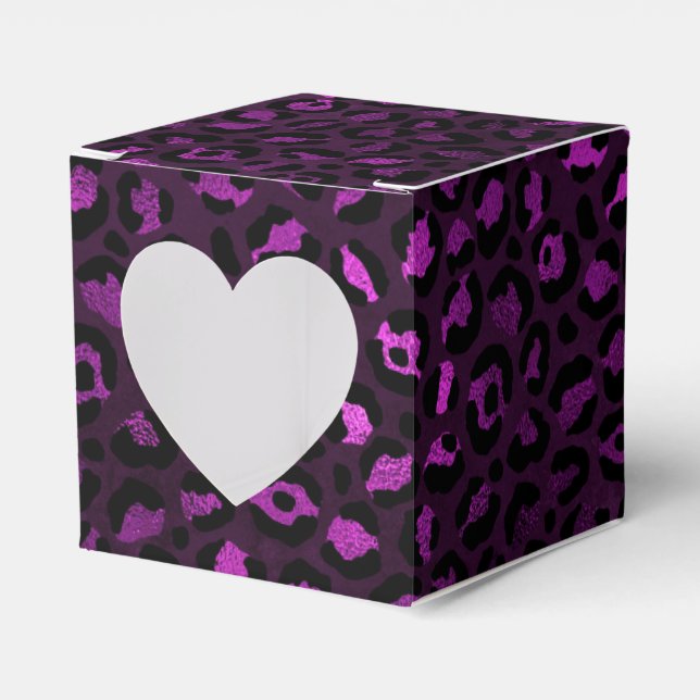 Caja Para Regalos Diseño serie Leopardo morado y dorado 5 (Anverso)