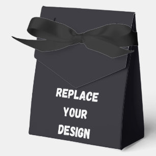 Caja Para Regalos Diseño simple negro personalizado Agregar foto o t