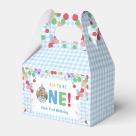 Caja Para Regalos Diversión Azul para Ser Una Foto Primer Cumpleaños
