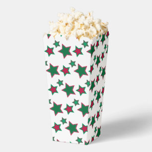 Caja Para Regalos Diversión y fantasía Estrellas Rojas y Verdes Popc