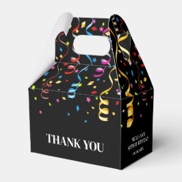 Caja Para Regalos Divertido colorido Confetti Ribbon Cumpleaños Grac