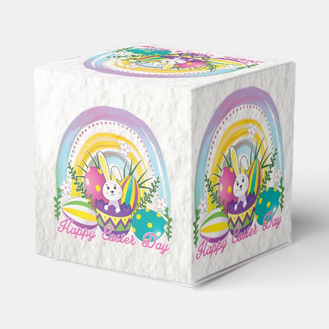 Caja Para Regalos Divertido conejo feliz día de Pascua (Reverso Costado)