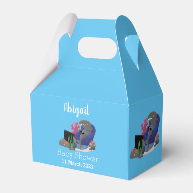 Caja Para Regalos Divertido tiburón viendo al personalizado de telev (Front Side)