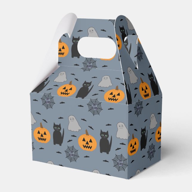 Caja Para Regalos Divertido y divertido Halloween Cat Ghost Pumpkin  (Front Side)