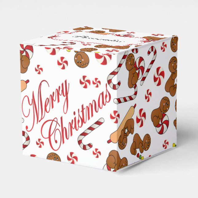 Caja Para Regalos Divertidos hombres de Gingerbread (Costado Anverso)