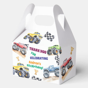 Caja Para Regalos Diviértete Fiesta de Cumpleaños de Camiones Monstr