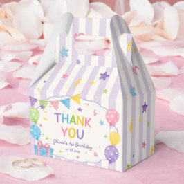 Caja Para Regalos Divirtámonos Rayas Colorido Cumpleaños