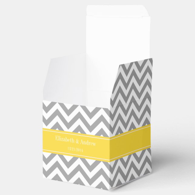 Caja Para Regalos Dk Gray White LG Chevron Pineapple Name Monograma (Abierto)