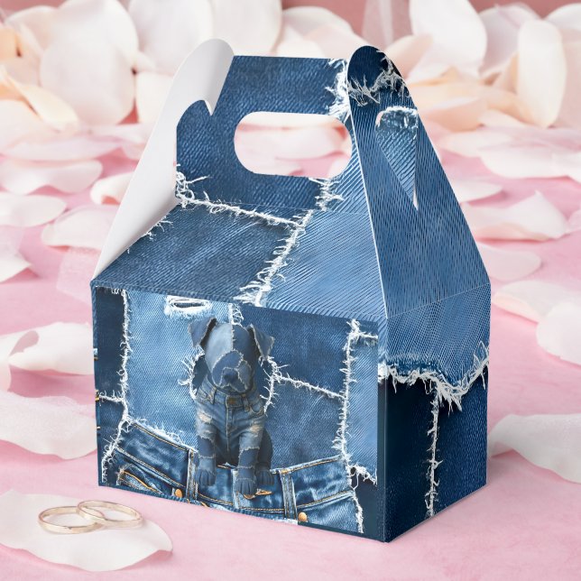 Caja Para Regalos Dog Patchwork Art Denim (Boda)
