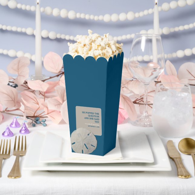 Caja Para Regalos Dólar de arena, Boda de Playa Azul del Océano (Boda)