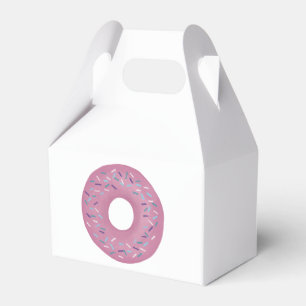 Caja Para Regalos Donut glaseado rosa de fresa retro con espolvorine