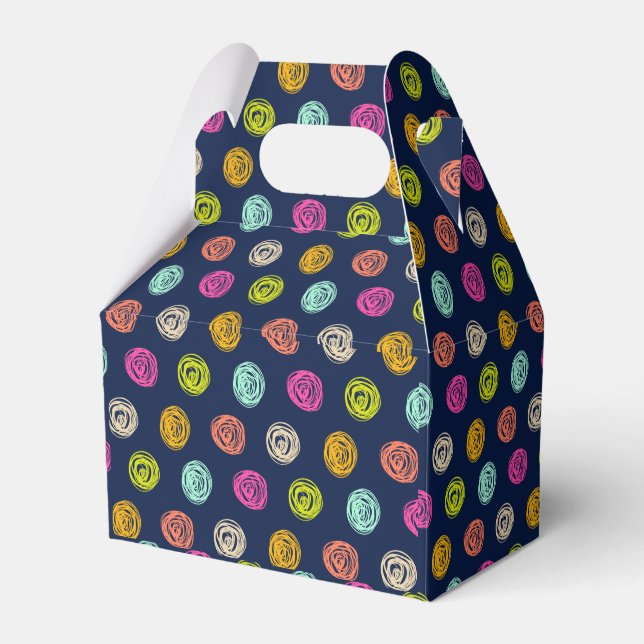 Caja Para Regalos Doodle arcoiris con confetti en la marina (Front Side)