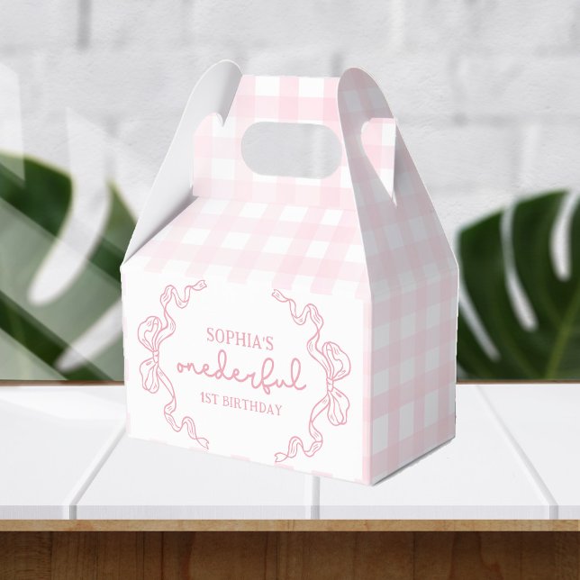 Caja Para Regalos Doodle Pink Bow Baby Girl Primer cumpleaños (Subido por el creador)