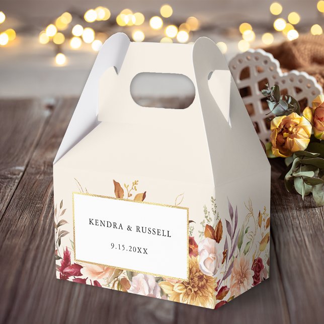 Caja Para Regalos Dorado Fall Terracotta Floral (Subido por el creador)