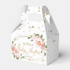Caja Para Regalos Dorado parpadea Rubor Floral rosa bebé ducha