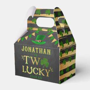 Caja Para Regalos Dos afortunados San Patricio segundo cumpleaños