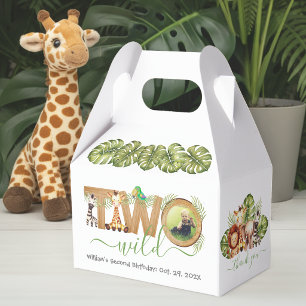 Caja Para Regalos Dos Animales Salvajes de Safari Cumpleaños 2do Fot
