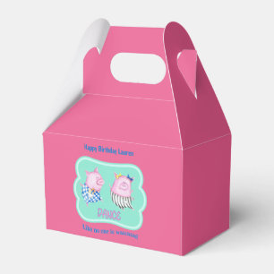 Caja Para Regalos Dos cerdos bailando texto personalizado feliz cump