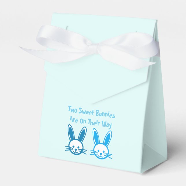 Caja Para Regalos Dos conejitos dulces niños gemelos (Front Side)