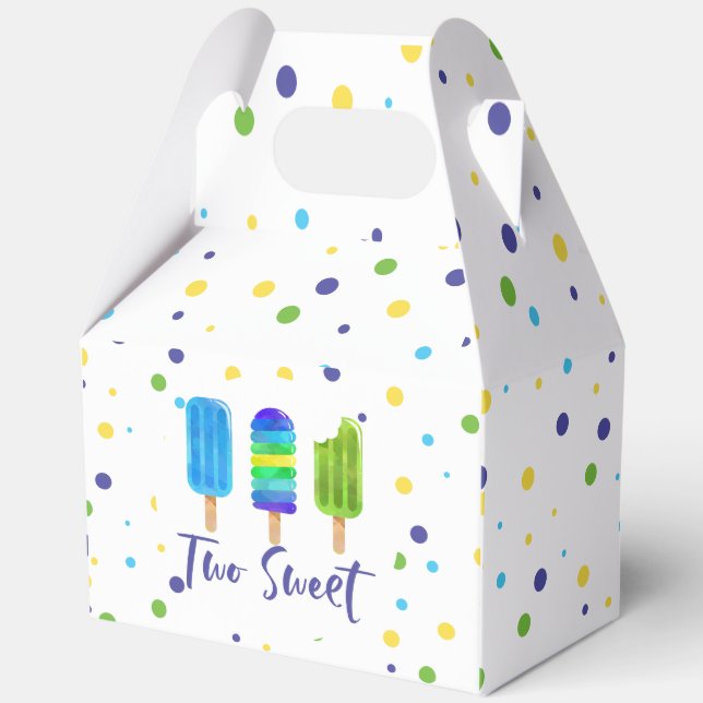 Caja Para Regalos Dos dulces cumpleaños 2do azul verde (Anverso)