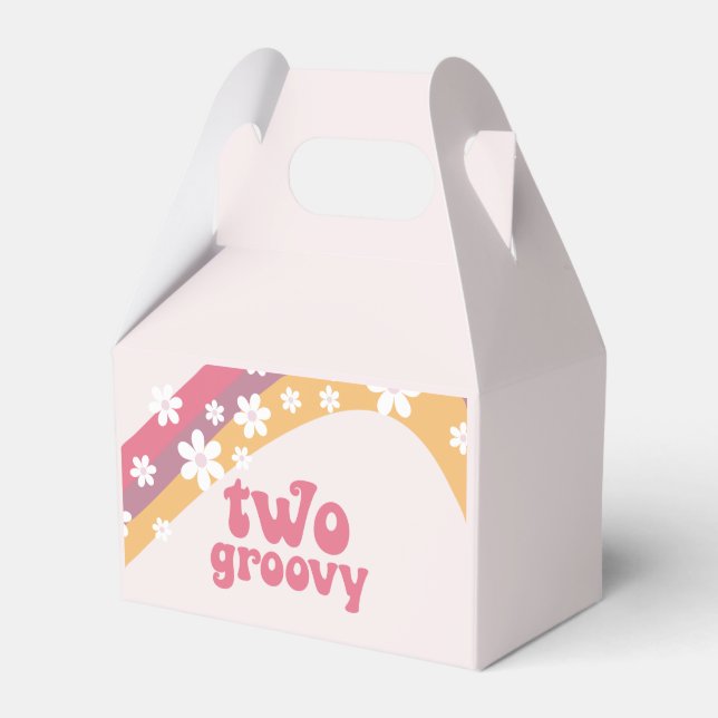 Caja Para Regalos Dos Groovy Hippie Daisy Boho Rainbow Favbox (Front Side)