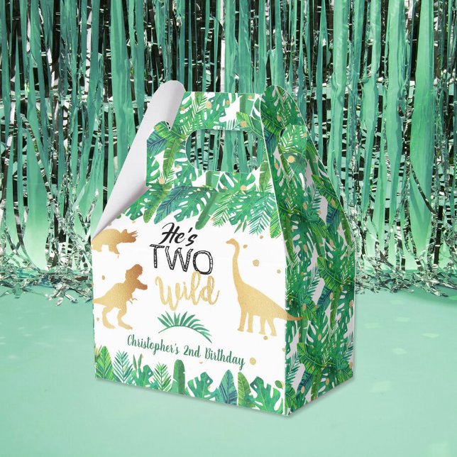 Caja Para Regalos Dos niños de dinosaurios salvajes Fiesta del segun (Subido por el creador)