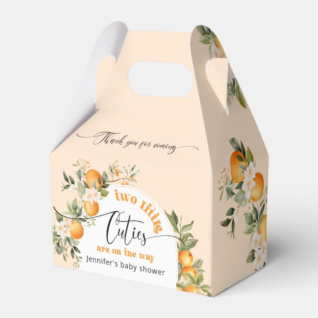 Caja Para Regalos Dos pequeñas cudades gemelas cítricos de la ducha  (Front Side)